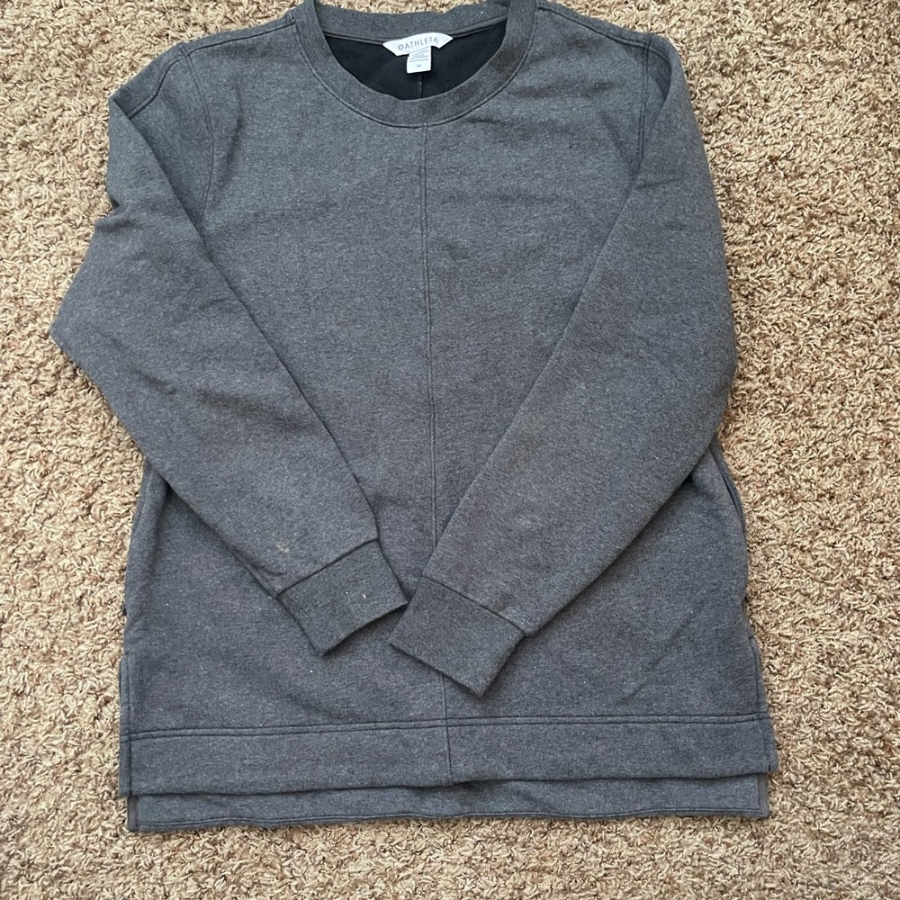 Athleta Grey Retroplush Crewneck Sweatshirt